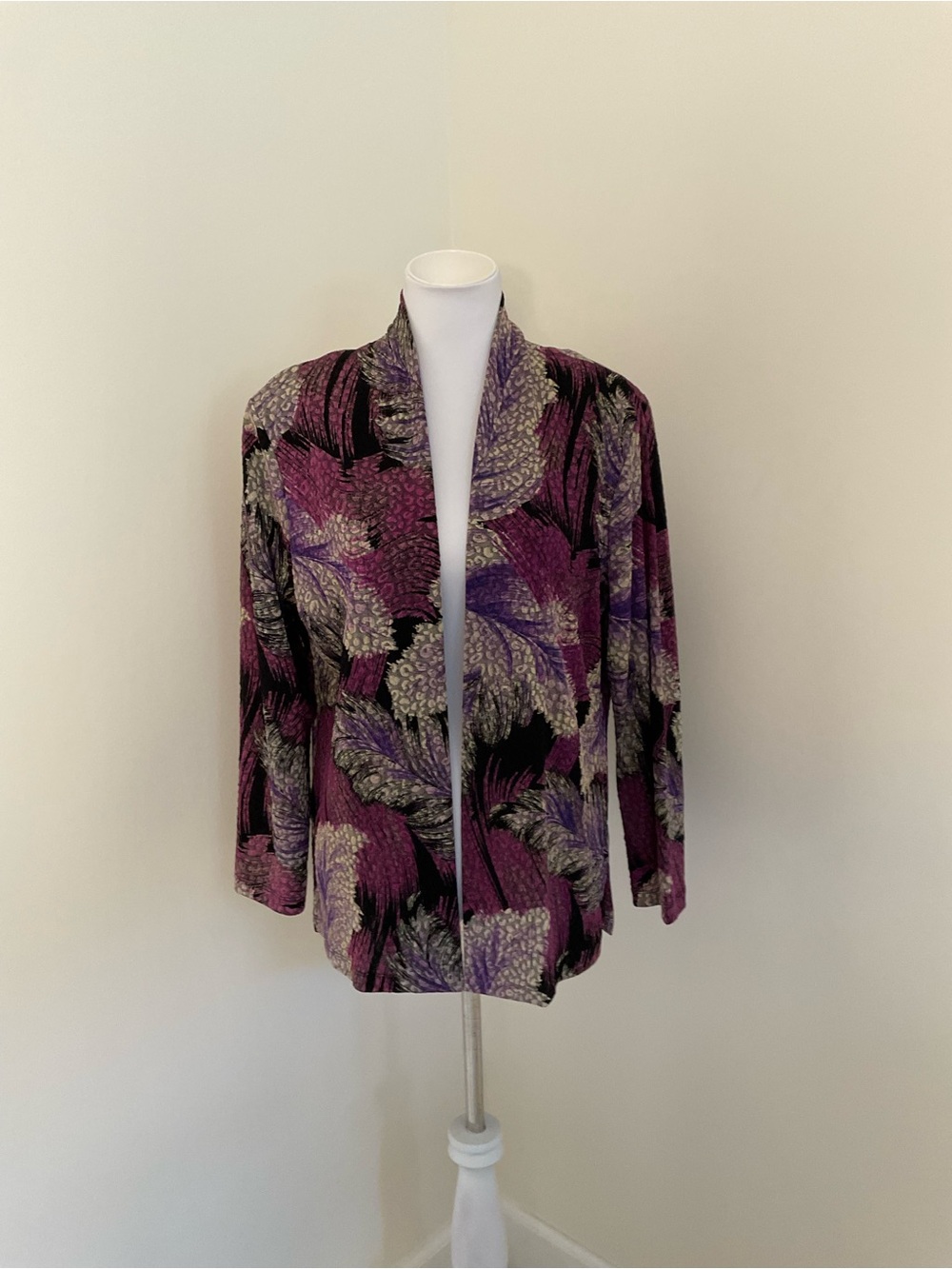 Women's Draper’s & Damon’s Purple & Black Cardigan Jacket